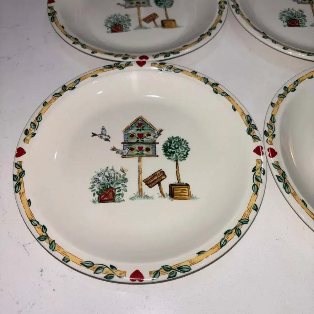 Thomson Pottery Birdhouse Pattern Salad Plates (Set of 6)